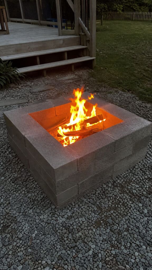 DIY Concrete Block Fire Pit