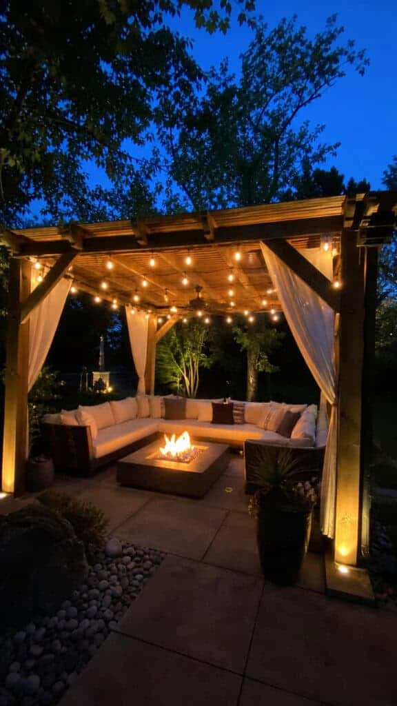 Covered Fire Pit Lounge Areas for Year-Round Enjoyment
