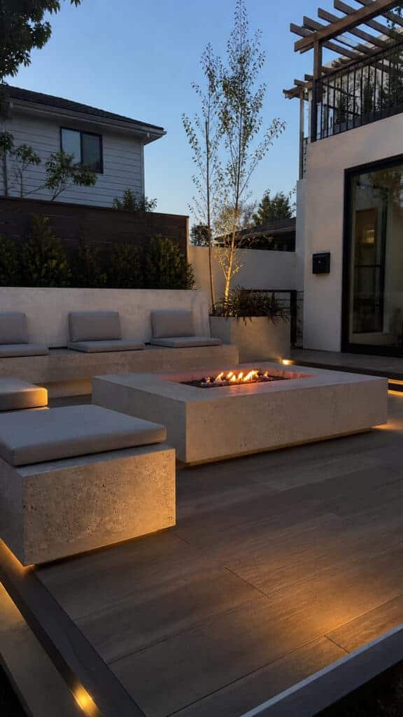 Modern Minimalist Fire Pit Lounge Designs