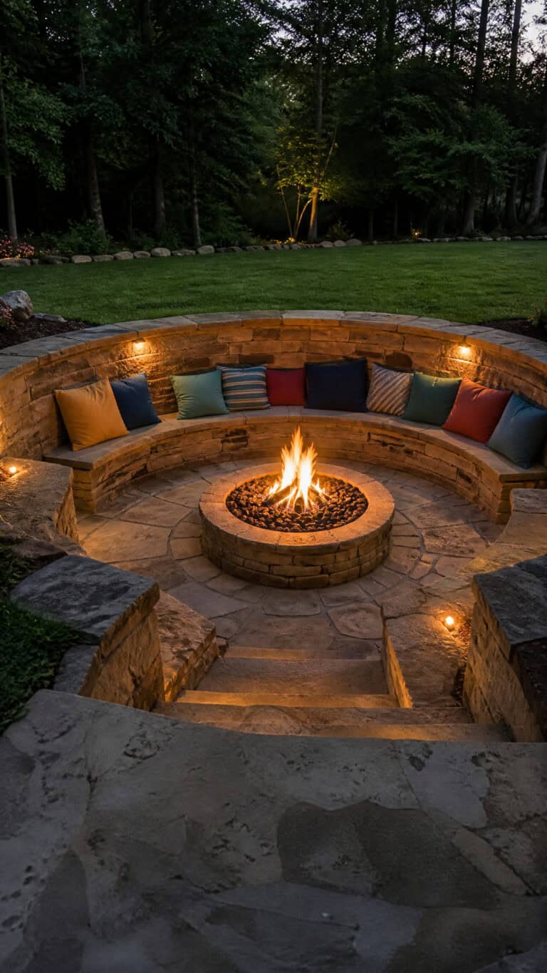 Sunken Fire Pit Lounge Areas That Feel Like a Secret Hideaway
