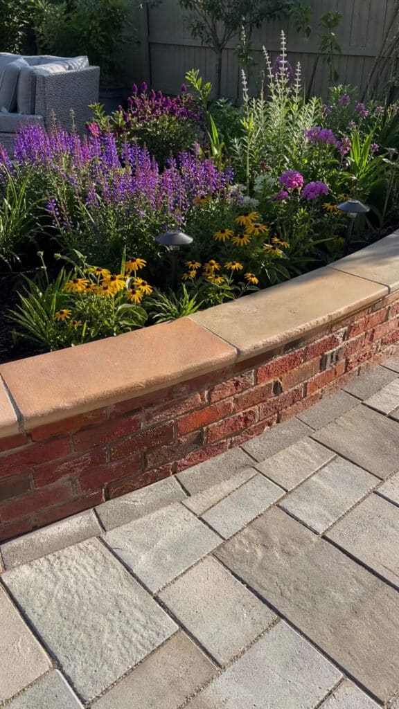 Raised Brick Border with Built-in Seating
