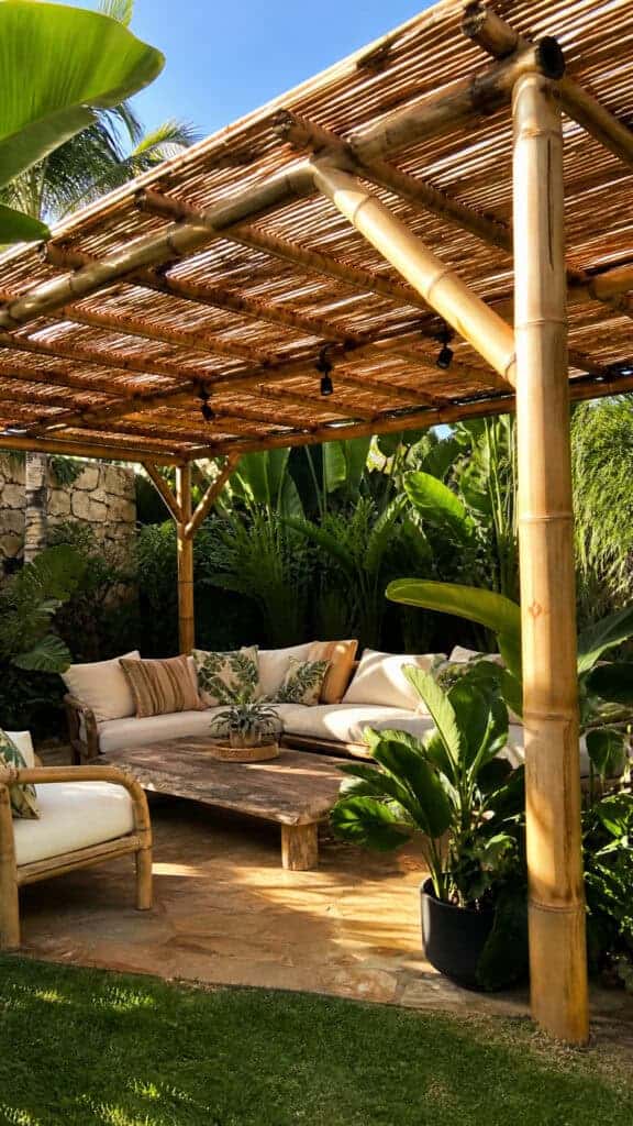 Bamboo Pergola for a Tropical Vibe