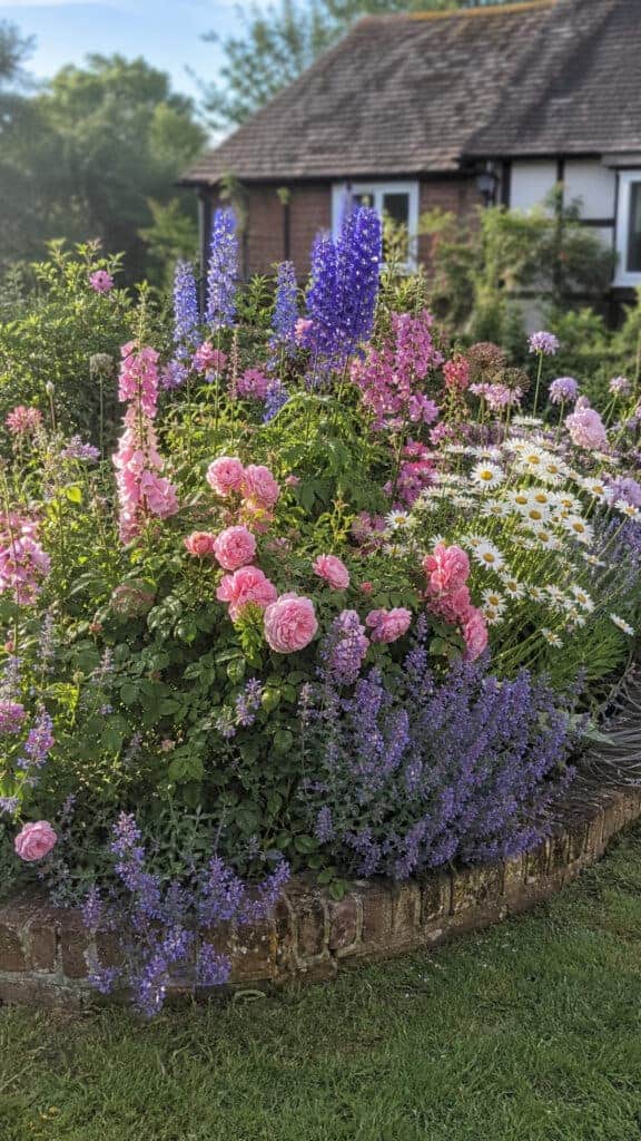Cottage Garden Circle Overflowing with Charm