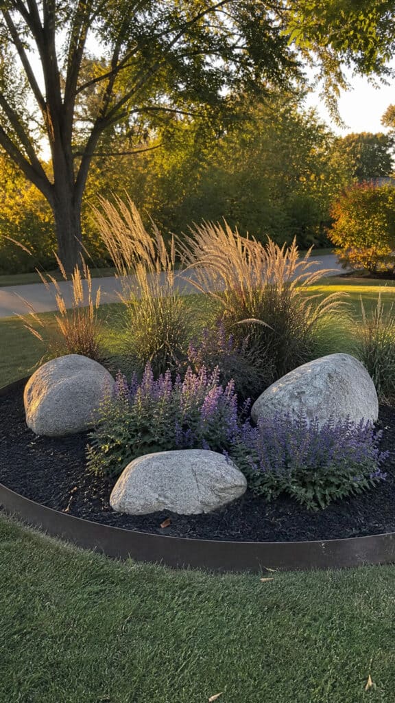 Modern Minimalist Circle with Ornamental Grasses