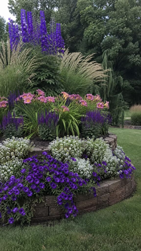 Tiered Circular Garden with Stacked Heights