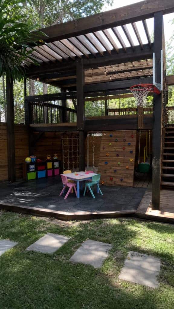 Multi-Level Corner Pergola with Play Zone