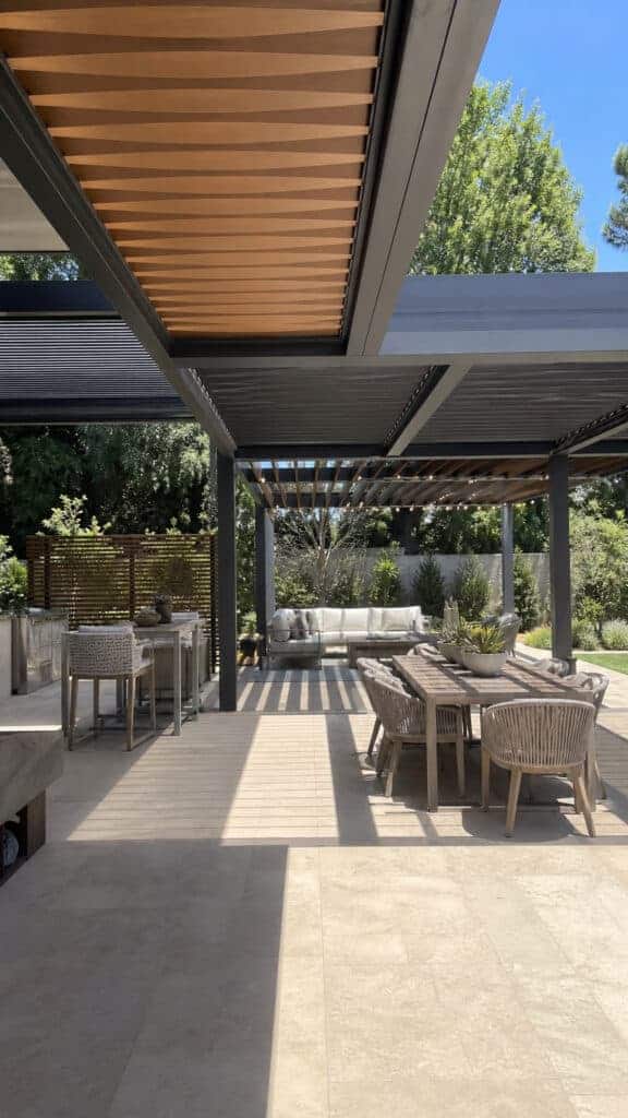 Multi-Level Pergola with Combination Roofing