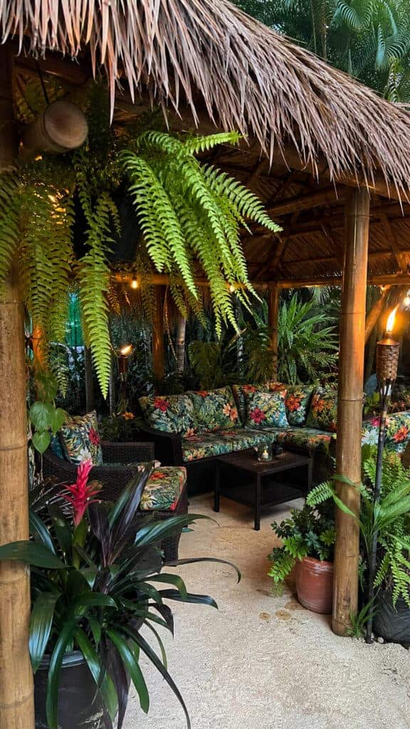 Tropical-Inspired Thatched Roof Pergola