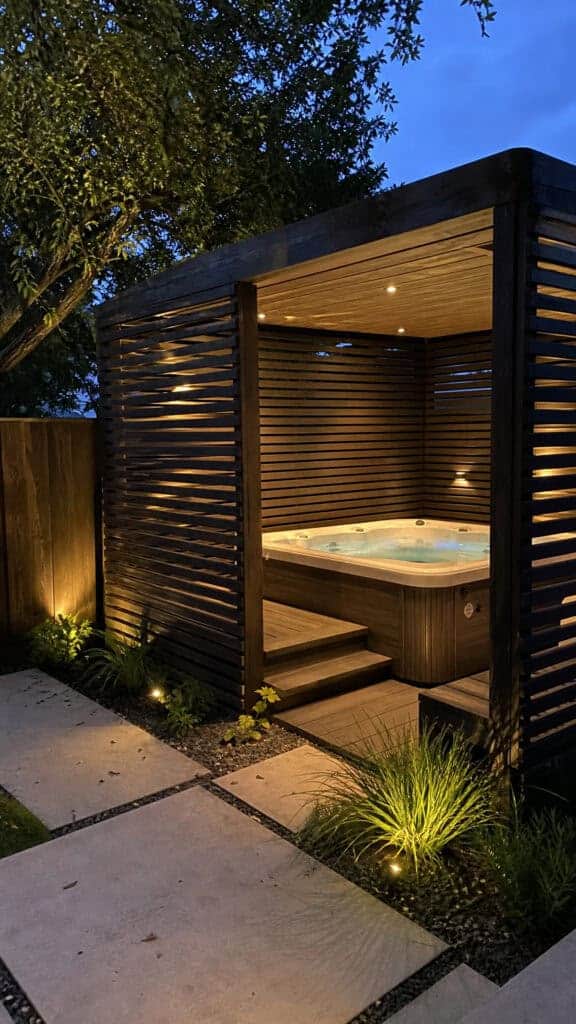 Minimalist Horizontal Slat Enclosure