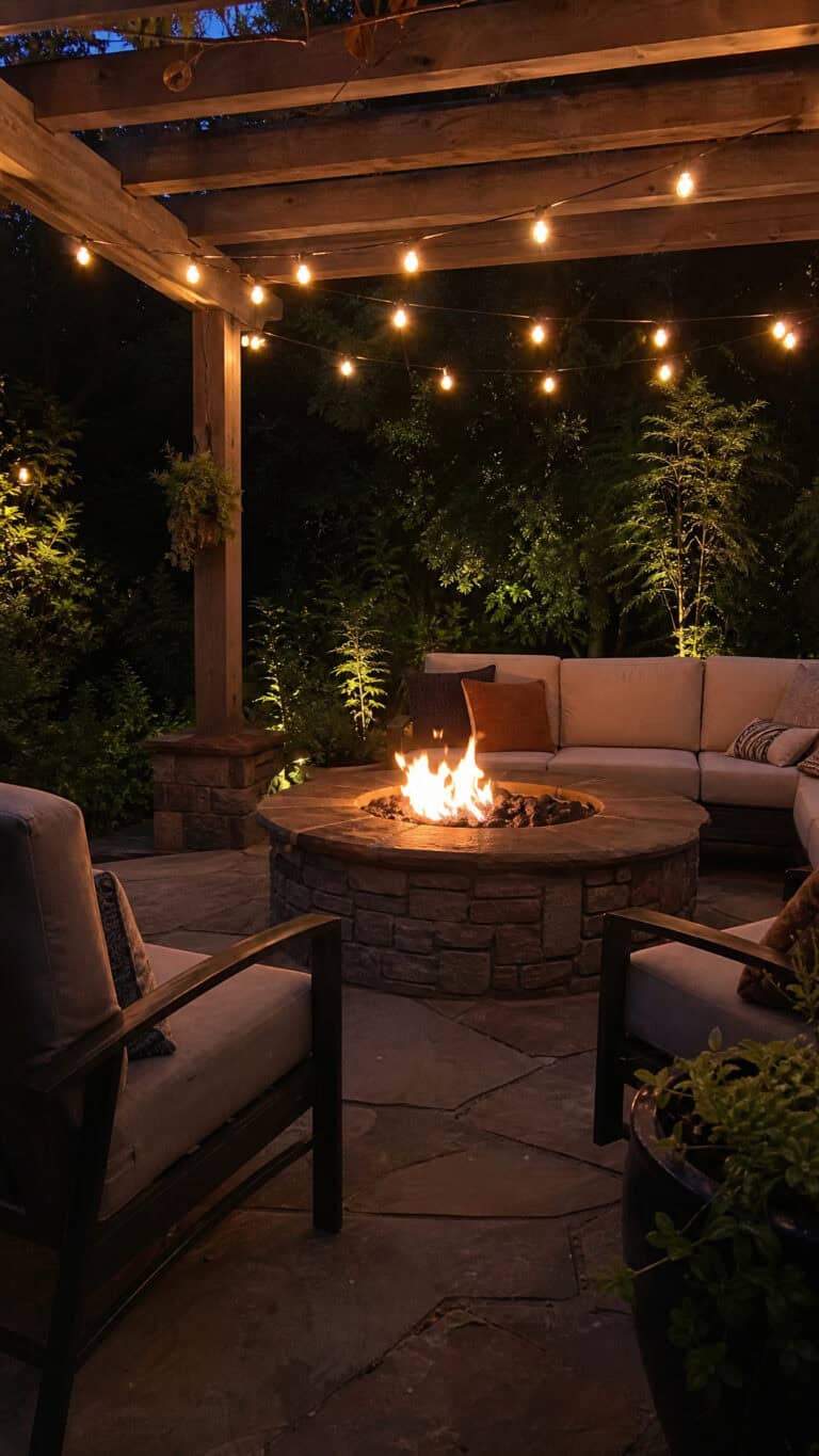 Pergola Paradise with Draped String Lights