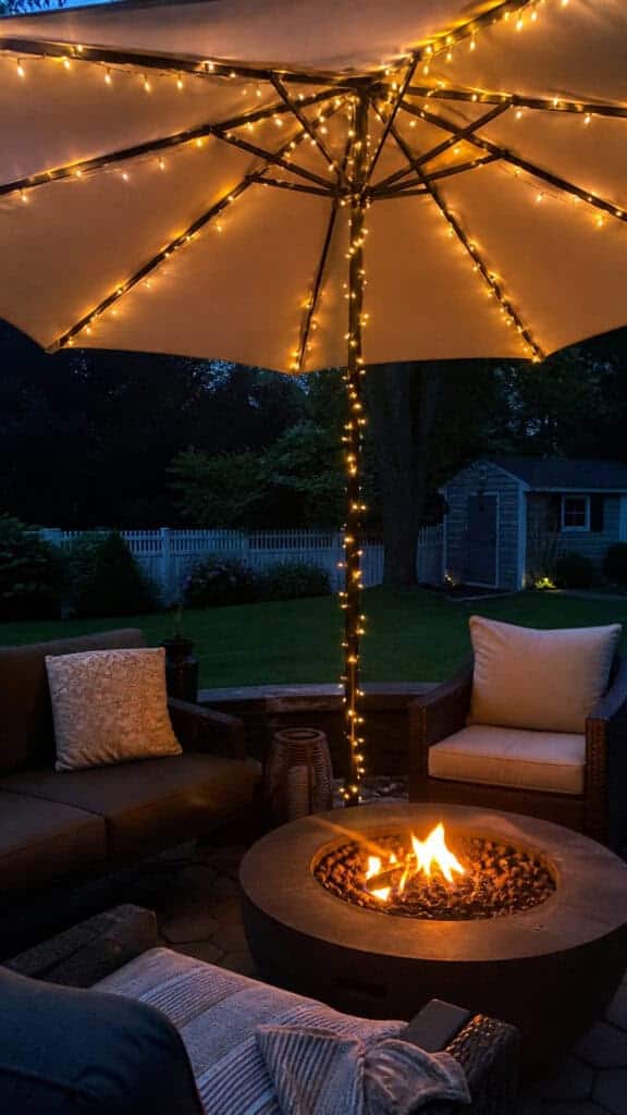 Umbrella and String Light Combo