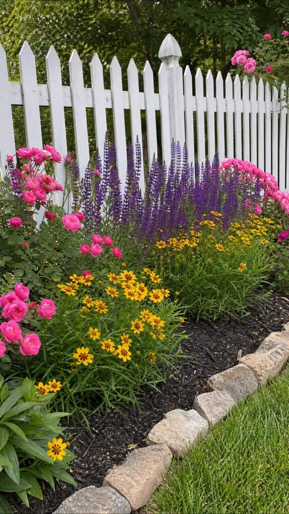 Border Flower Beds Along Pathways and Fences