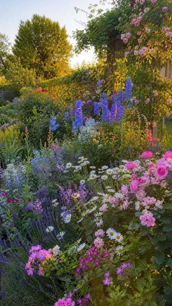 Cottage Garden Style with Mixed Blooms