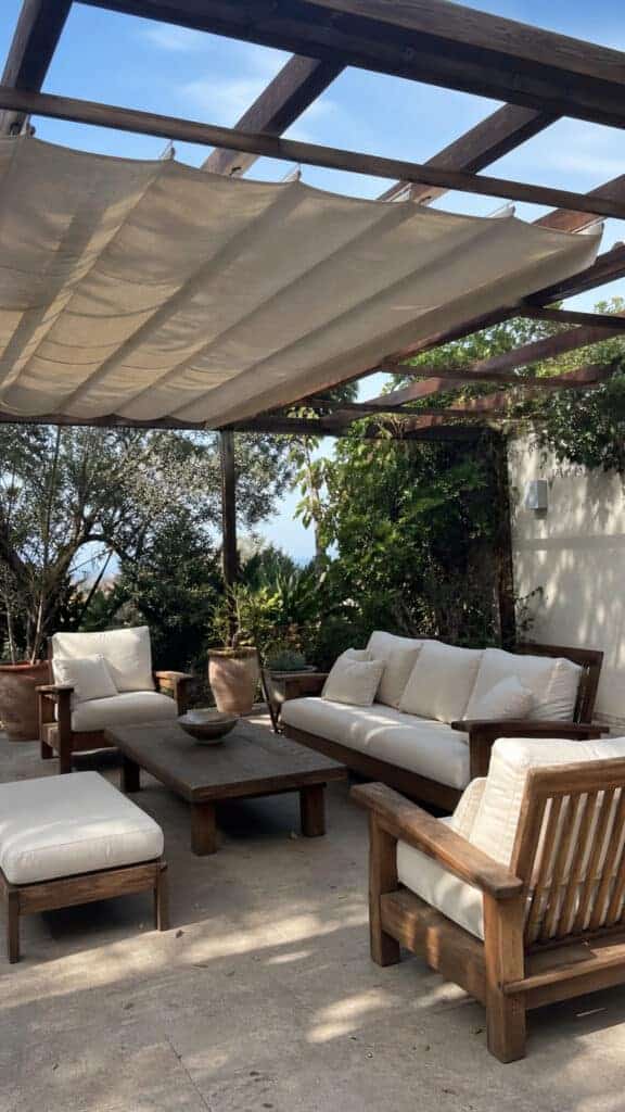 Fabric Canopy Pergola for Flexible Coverage