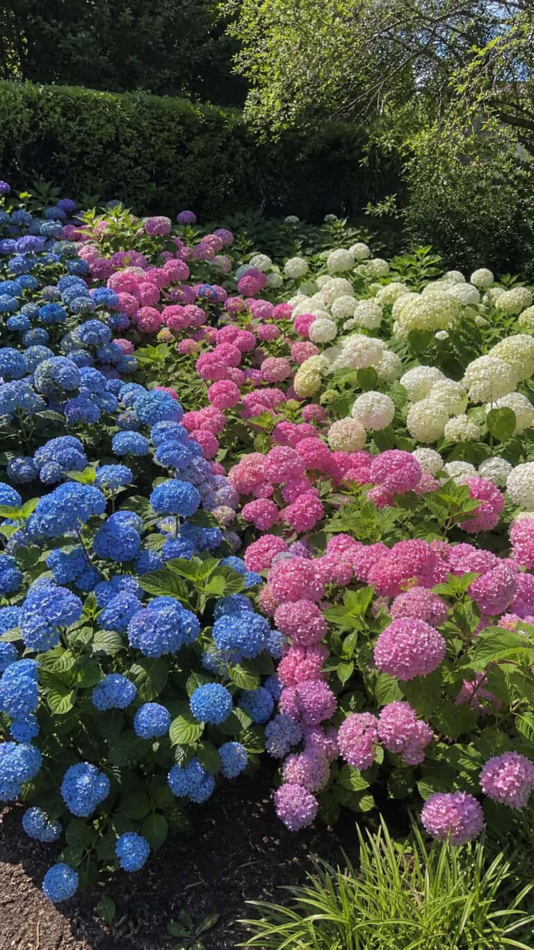 Classic Color-Blocked Hydrangea Flower Bed
