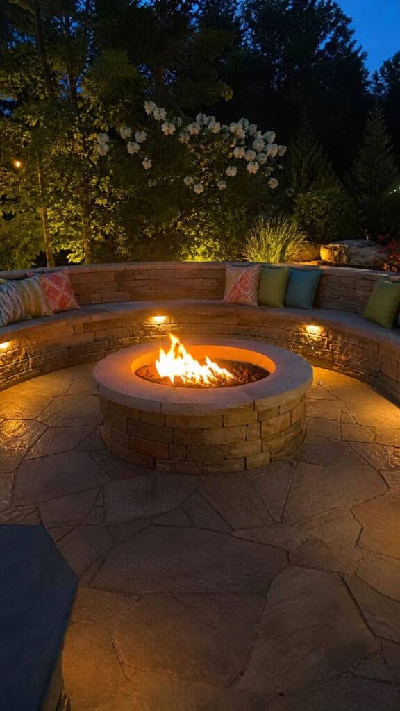 Built-In Stone Bench Seating