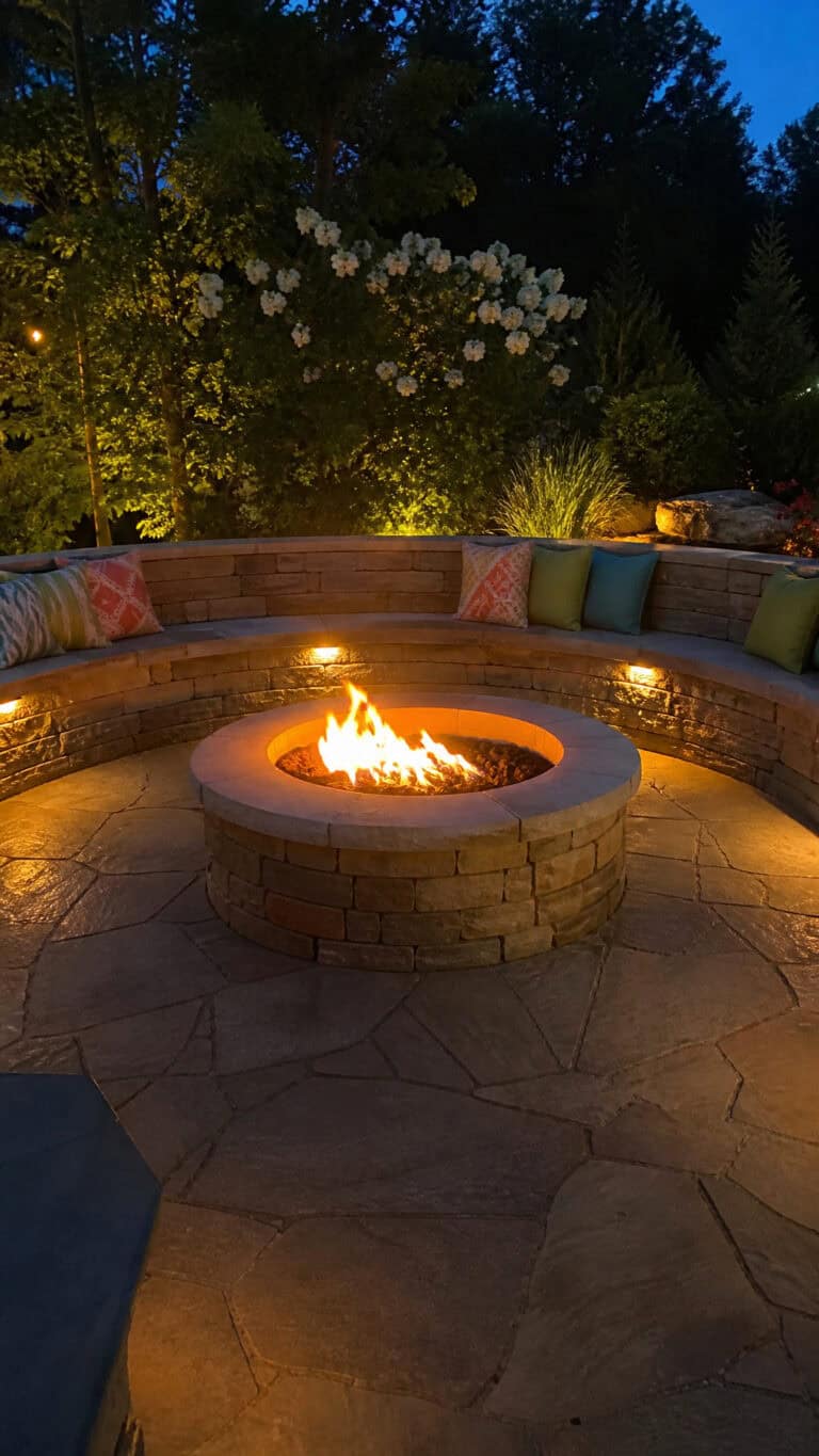 Built-In Stone Bench Seating