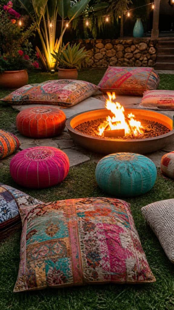 Colorful Poufs and Floor Cushions