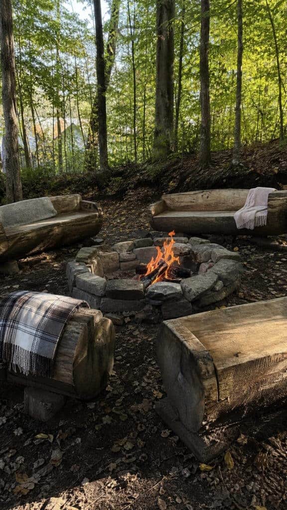 Rustic Log Benches