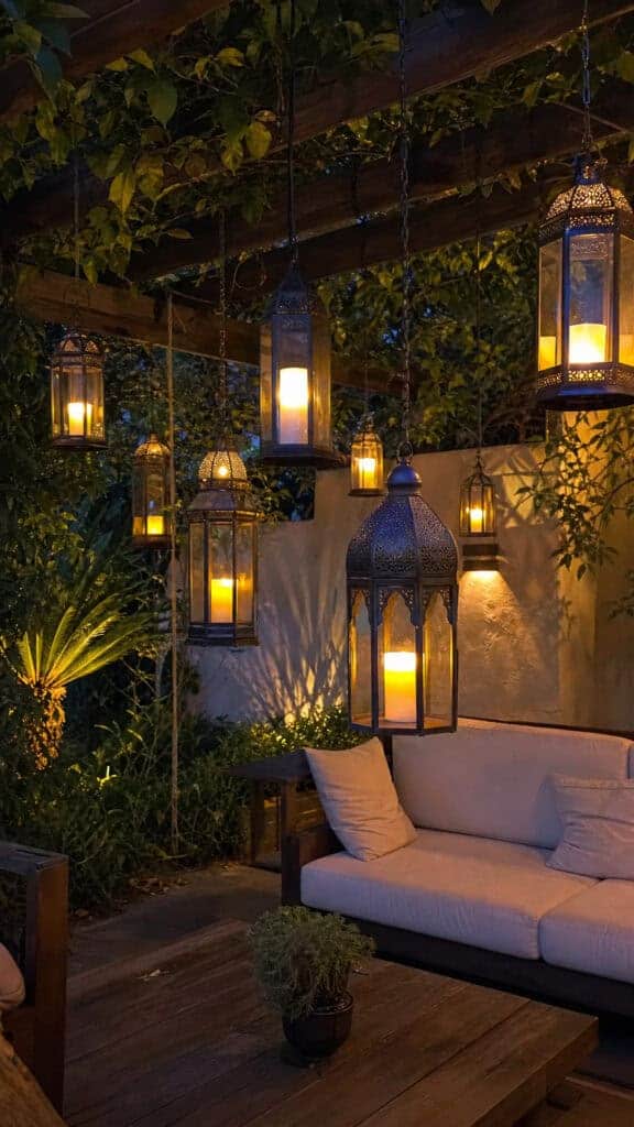 Lanterns and Candles for Soft, Romantic Lighting