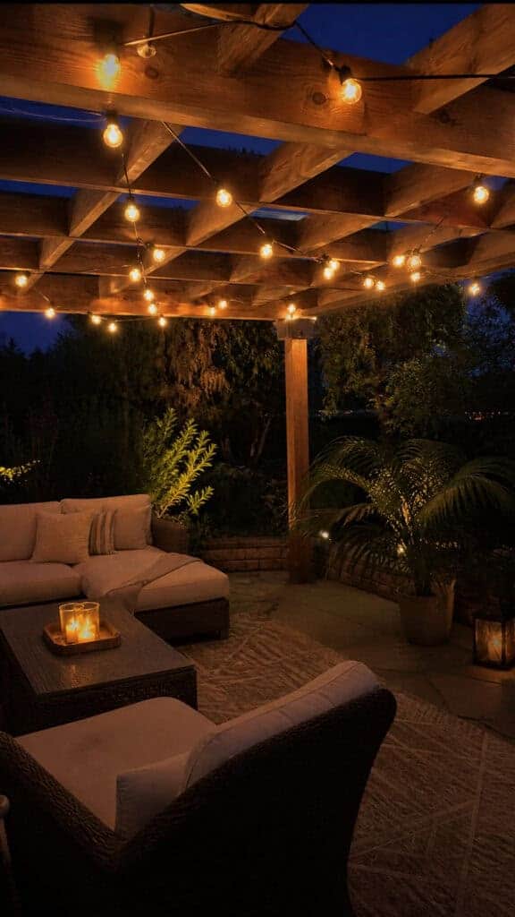 String Lights: The Classic Pergola Lighting Solution
