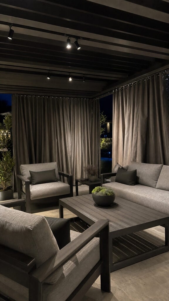 Modern Minimalist with Solid Panels and Track Lighting