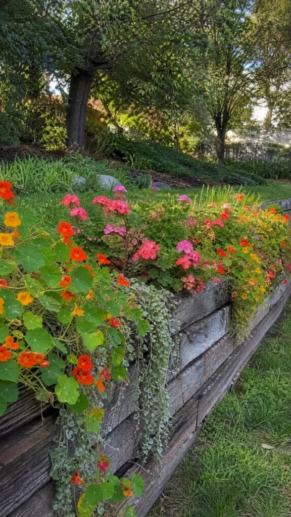 Raised Timber Bed with Overflow Planting