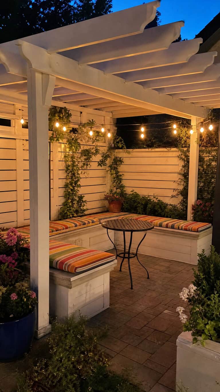 Corner Pergola with Built-In Seating