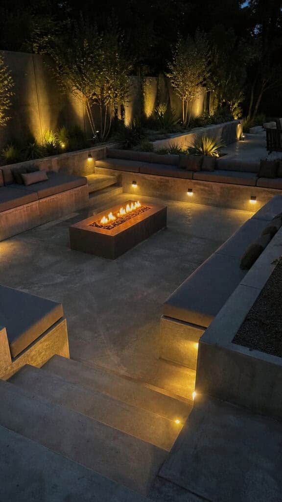 Modern Square Sunken Lounge with Modular Seating