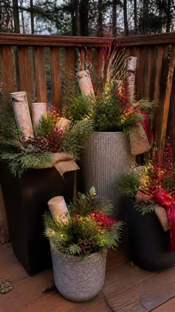 Lighted Planters and Container Gardens