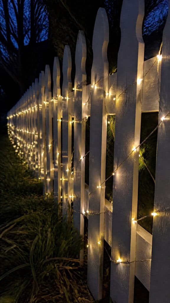 Twinkling Fairy Lights Woven Through Slats