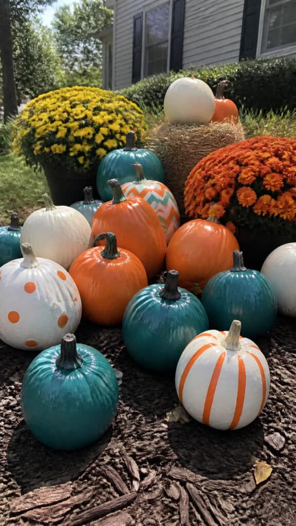 Painted Pumpkin Patch Display
