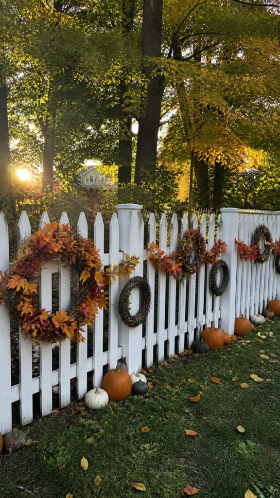 Wreath and Garland Fence Display