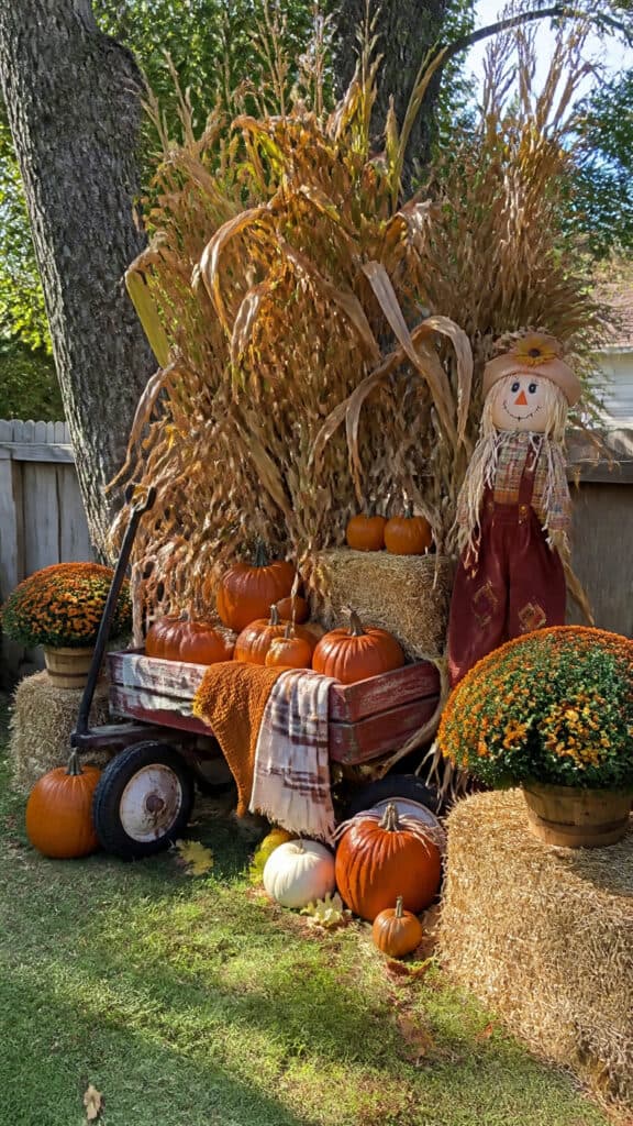 Corn Stalk Hayride Display Station