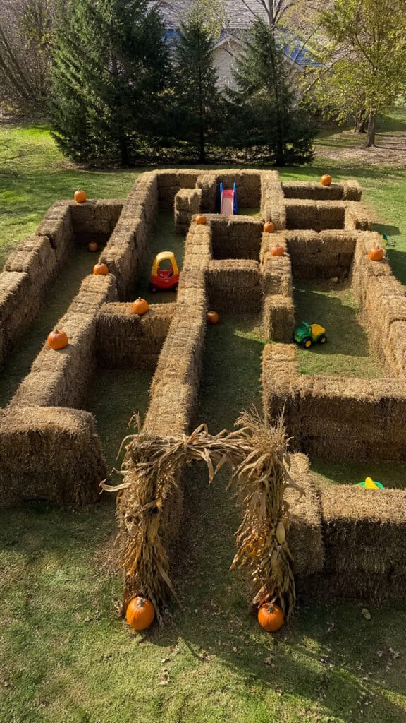 Hay Bale Maze for Kids