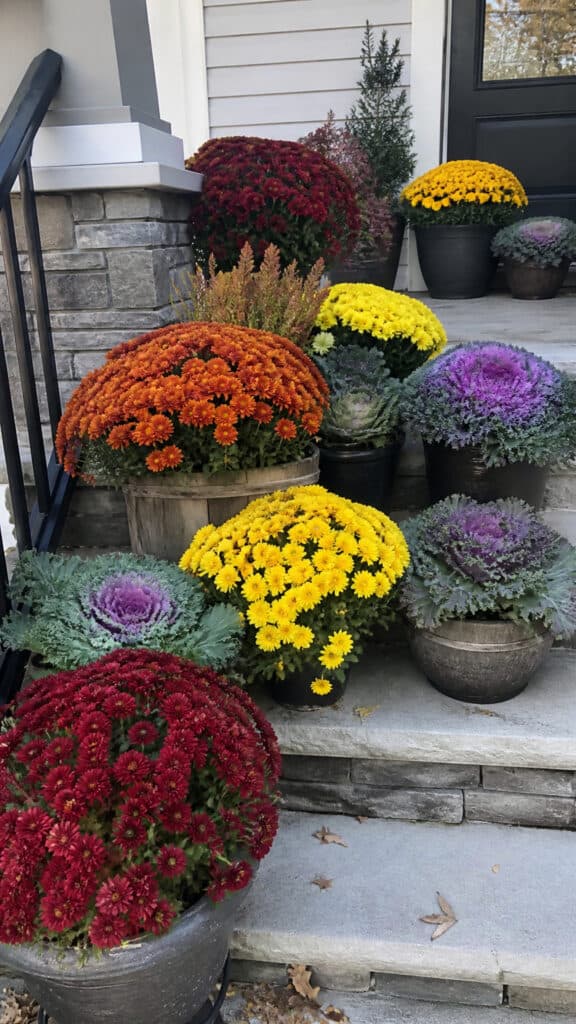 Add Colorful Mums and Fall Flowers