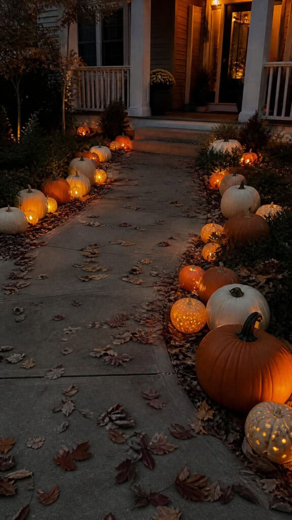 Pumpkin-Lined Pathway Magic