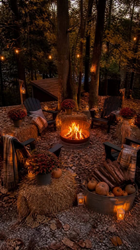 Fire Pit Area with Autumn Touches