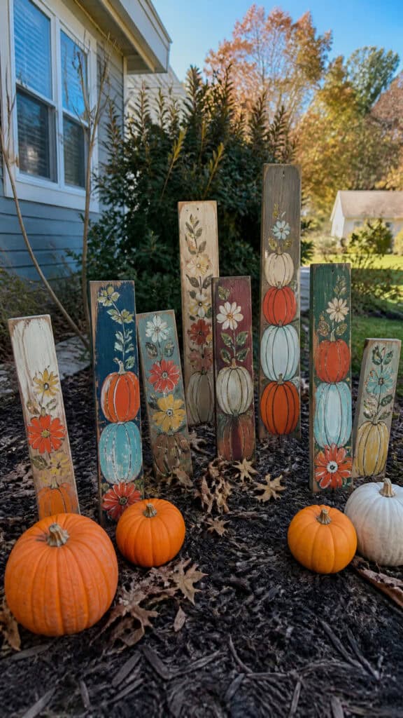 DIY Painted Wooden Yard Stakes