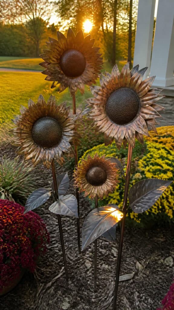 Sunflower and Floral Yard Stakes