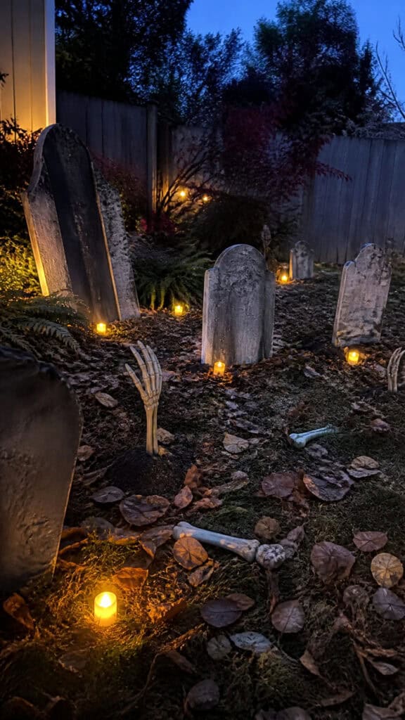 Graveyard Scene with Tombstones