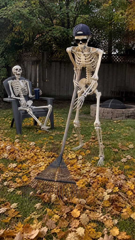 Skeleton Crew Doing Yard Work