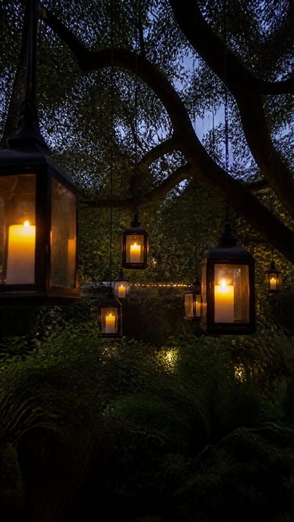 Hanging Lanterns with Flameless Candles