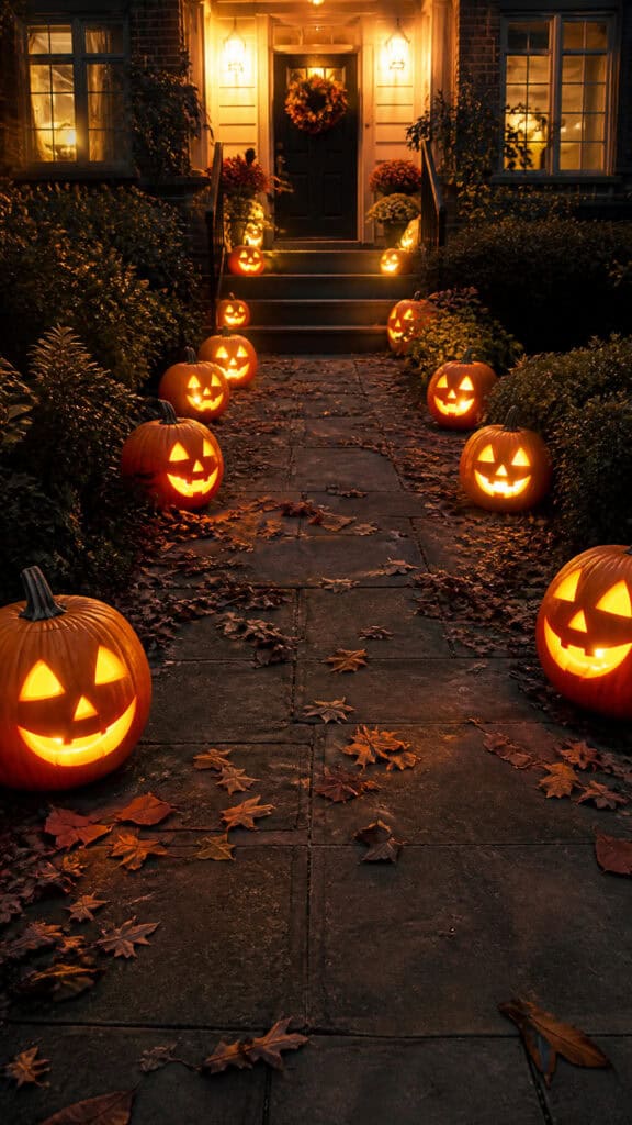 Smiling Jack-o'-Lanterns Pathway