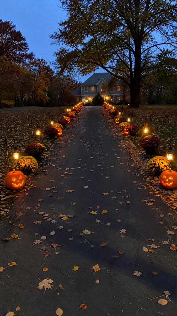 Line Your Driveway with Luminous Pumpkin Pathway