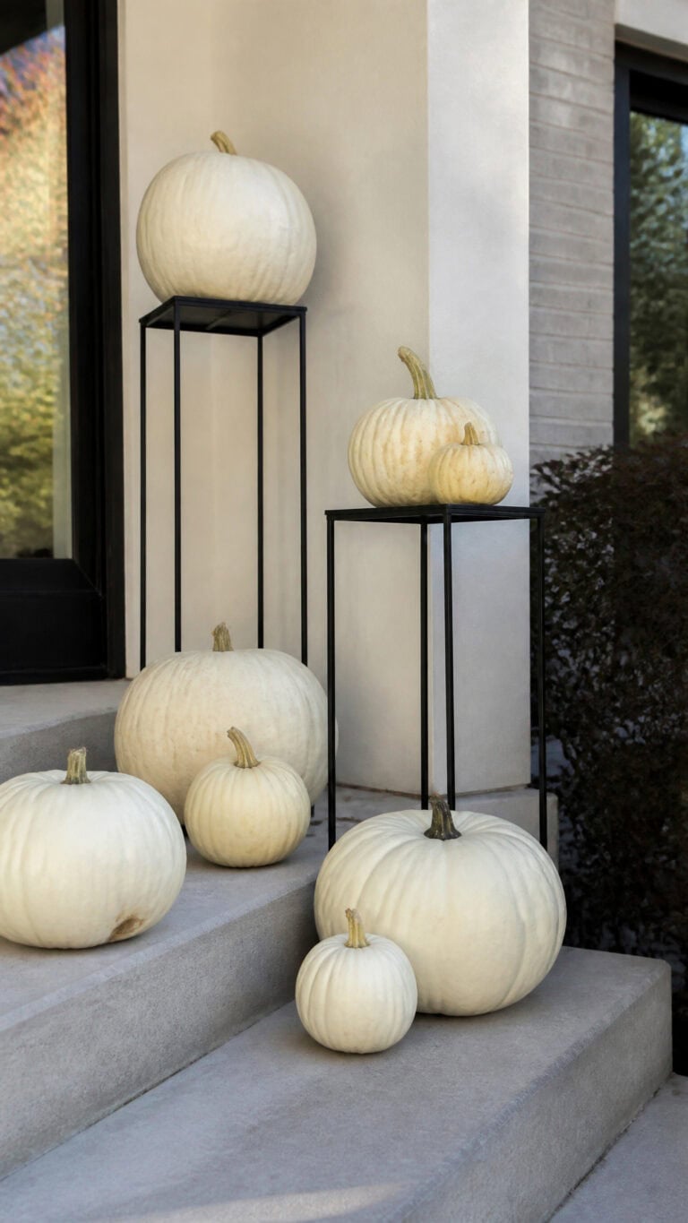 Monochromatic Pumpkin Displays with Clean Lines