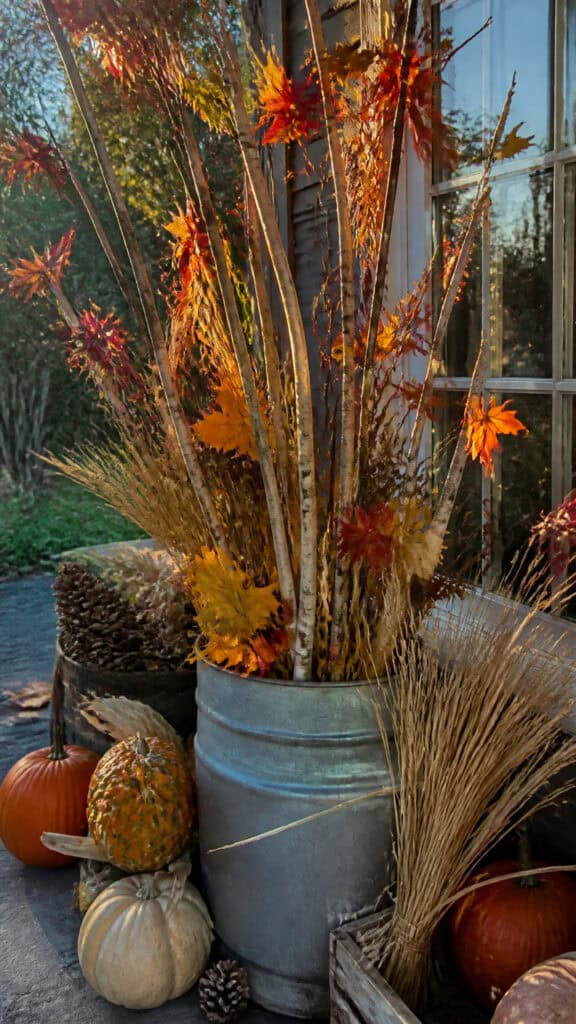 Incorporate Natural Elements Like Branches and Pumpkins