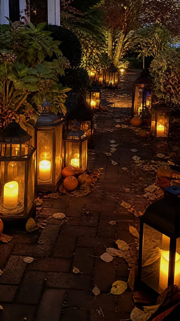 Line Your Walkway with Luminous Lanterns and Candles