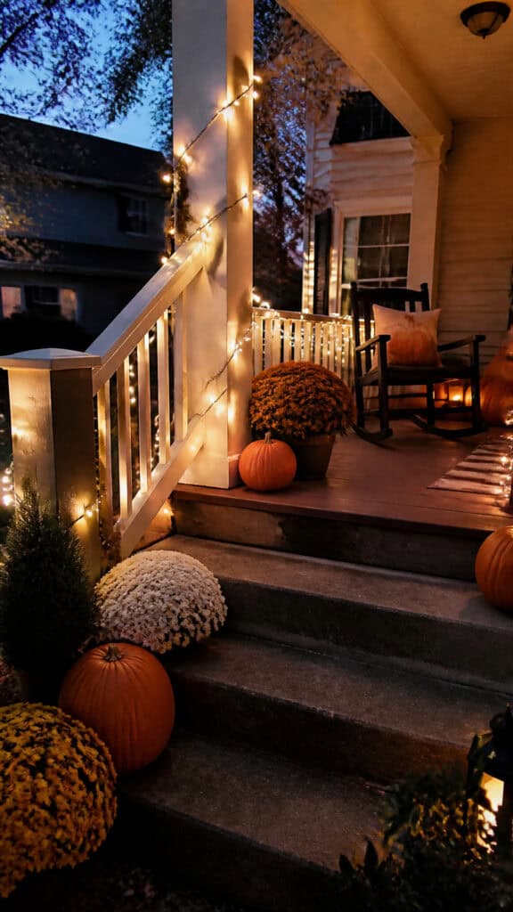 String Up Twinkling Lights for Magical Evening Ambiance