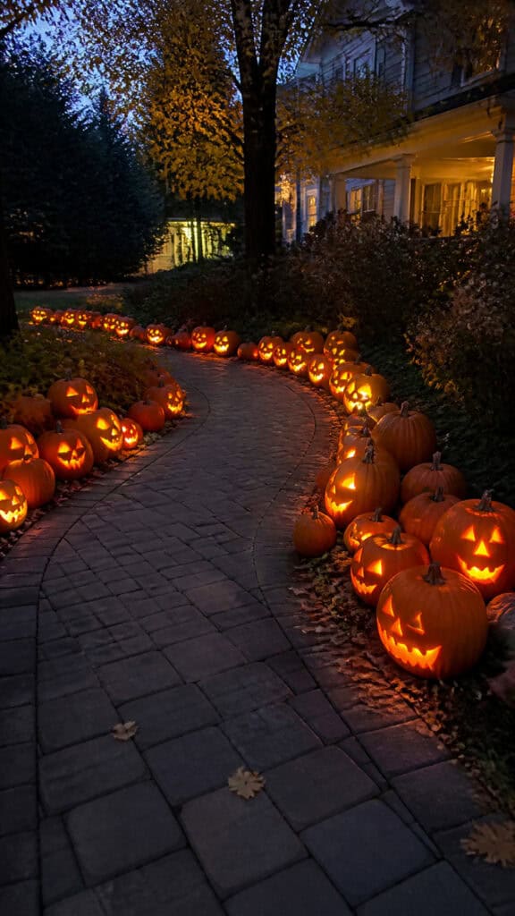 Glowing Jack-o'-Lantern Pathway